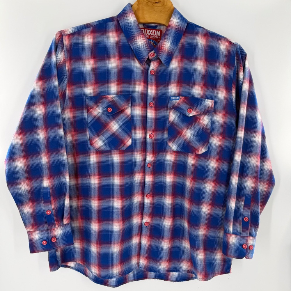 Dixxon Flannel Co Glory Blue Red White Plaid D-Tech Shirt Mens 3X 1712